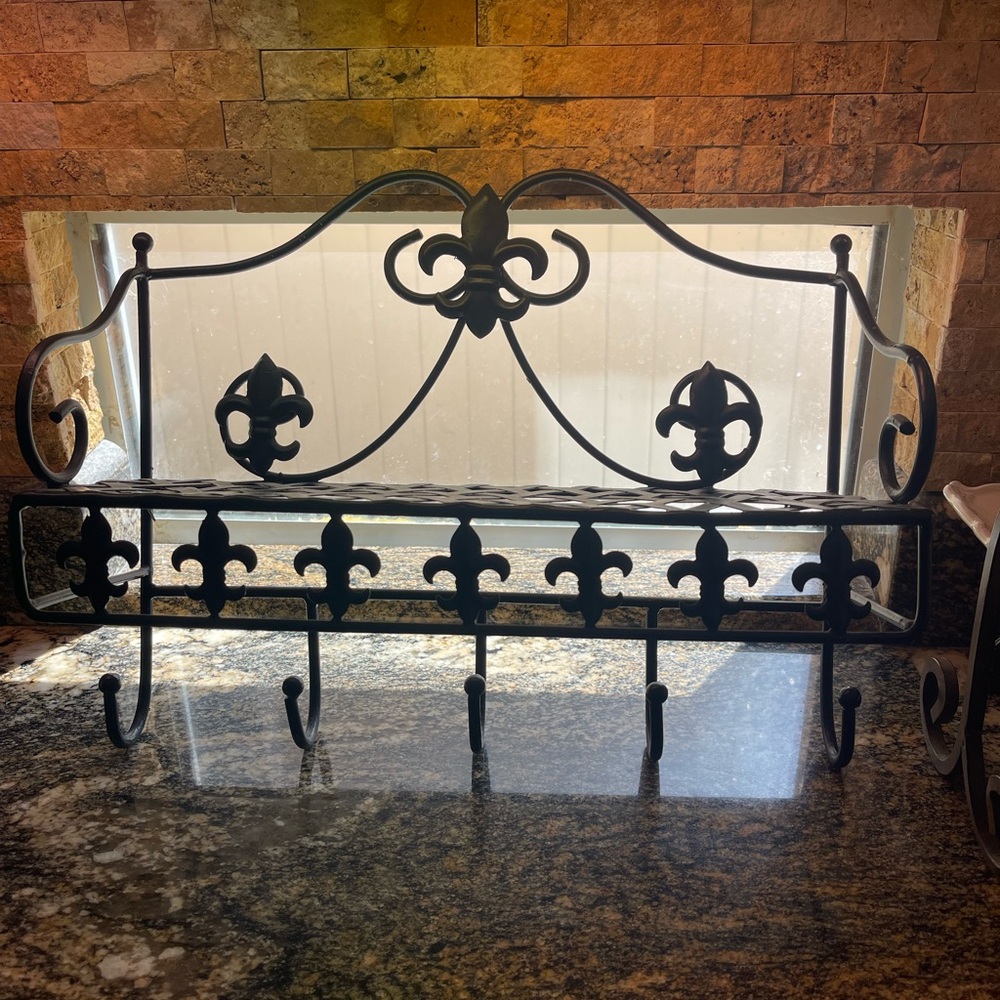 Elegant Black Wall-Mounted Hook Rack